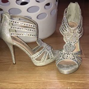 Silver sparkly heels
